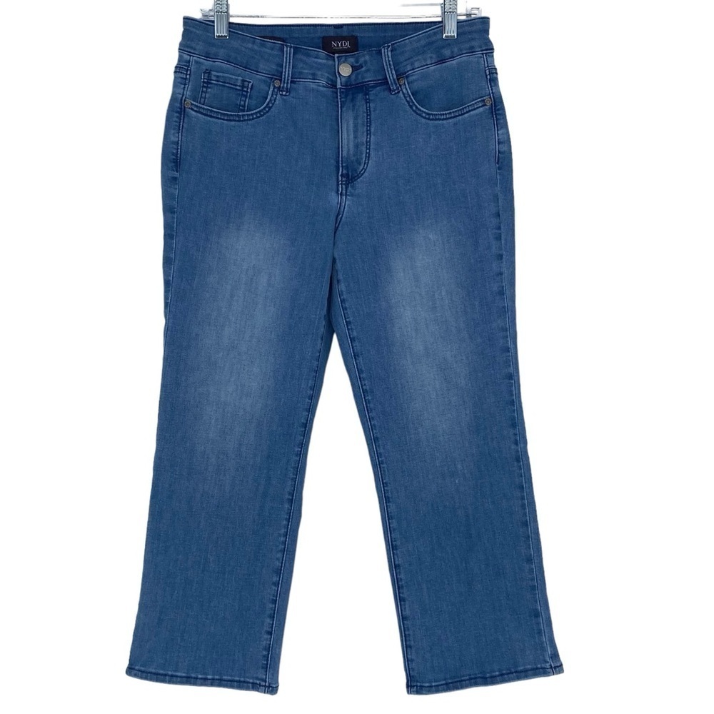 NYDJ cropped marilyn straight lift x tuck cool embrace denim jeans wms sz 8P